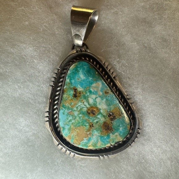 Artisan Turquoise and Sterling Silver Pendant